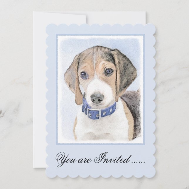 Invitation Peinture beagle - Cute Original Chien Art (Devant)