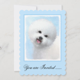 Invitation Peinture Bichon Frise - Cute Original Chien Art