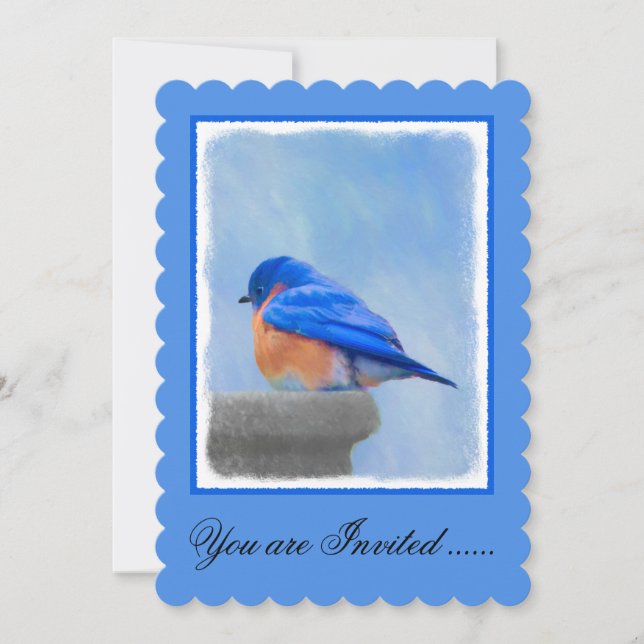 Invitation Peinture Bluebird - Art original pour oiseaux (Devant)