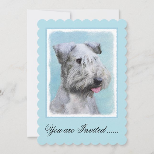 Invitation Peinture Cesky Terrier - Cute Original Chien Art (Devant)