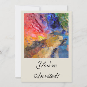 Invitation Peinture colorée de la palette du peintre
