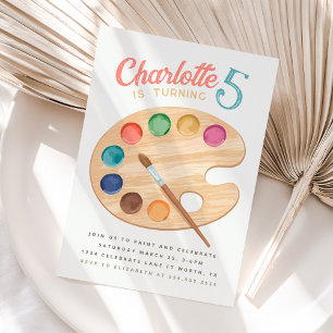Invitation Peinture colorée et Art Anniversaire Fête Invitati