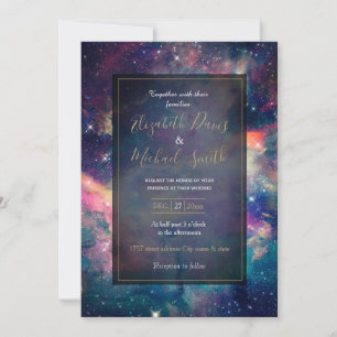 Invitation Peinture couleur Galaxy Nebula aquarelle