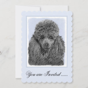 Invitation Peinture de caniche Miniature Jouet noir Art origi