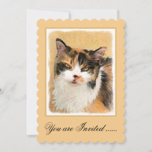 Invitation Peinture de chat Calico - Cute Original Cat Art