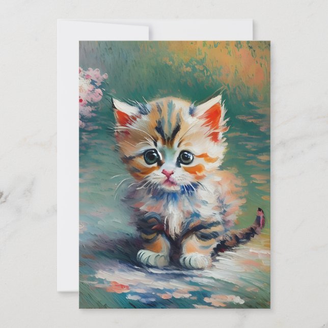 Invitation Peinture de chaton adorable  (Devant)