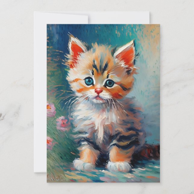 Invitation Peinture de chaton adorable  (Devant)