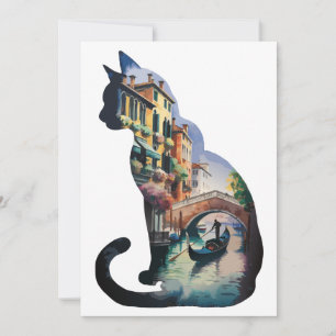 Invitation Peinture de chats Silhouette en Italie