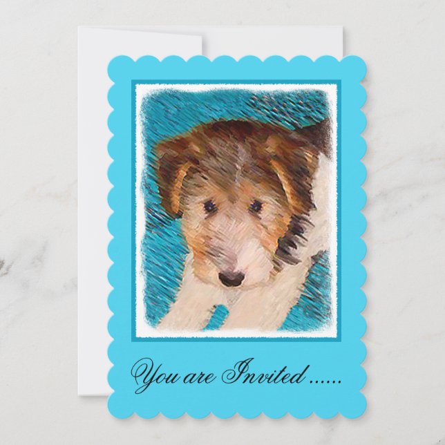 Invitation Peinture de chiot Terrier Fox - Art de chien origi (Devant)
