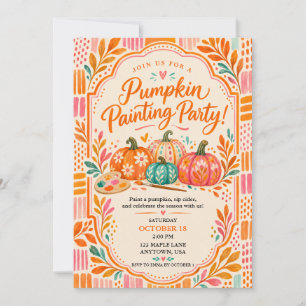 Invitation Peinture de citrouille colorée Fête d'automne