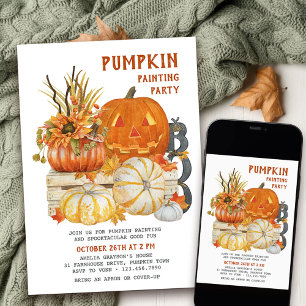 Invitation Peinture de citrouille Fête de Halloween à la ferm