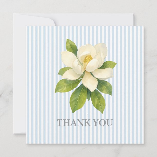 Invitation Peinture de fleur de magnolia Merci (Devant)