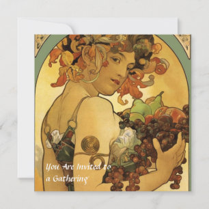 Invitation Peinture de fruits Alphonse Mucha