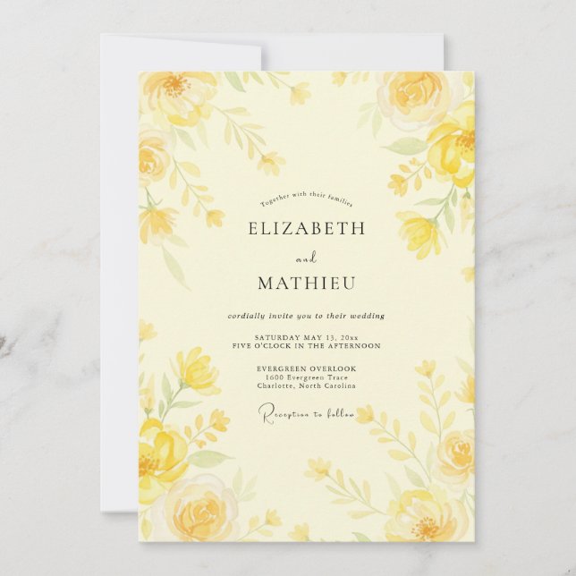 Invitation Peinture de mariage Honey Petal (Devant)