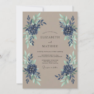 Invitation Peinture de mariage Indigo Seafoam