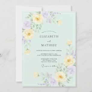 Invitation Peinture de mariage lilas au beurre de menthe