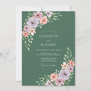Invitation Peinture de mariage lilas mousse
