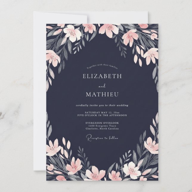 Invitation Peinture de mariage pêche de minuit (Devant)
