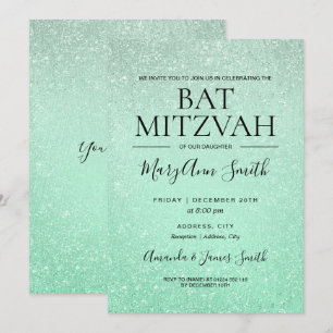 Invitation Peinture de Parties scintillant Faux Bat mitzvah v