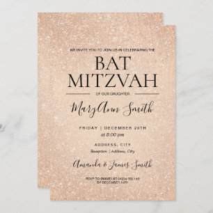 Invitation Peinture de Parties scintillant moderne Rose Bat m