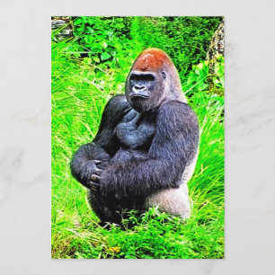 Invitation Peinture de photo de gorille de Silverback