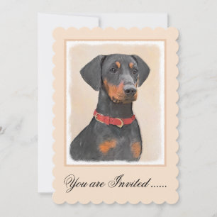 Invitation Peinture de Pinscher Allemand Art Animal Original