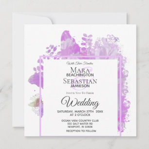 Invitation *~* Peinture de pivoine à papillon floral AR3 Mari