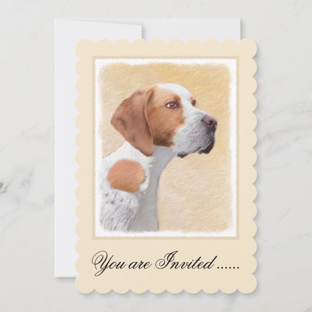 Invitation Peinture de pointeur - jolie art original de chien (Devant)