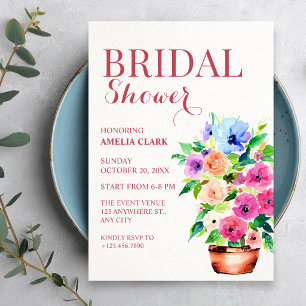 Invitation Peinture de pot floral shower de mariage