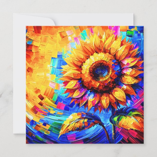 Invitation Peinture de tournesol Couleurs vives Puissance du  (Devant)