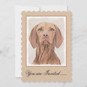 Invitation Peinture de Vizsla - Cute art original de chien