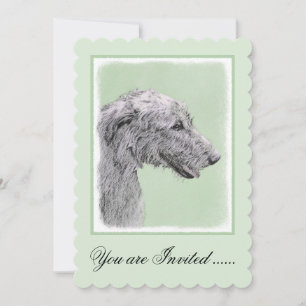 Invitation Peinture de Wolfhound irlandais - Joli art origina