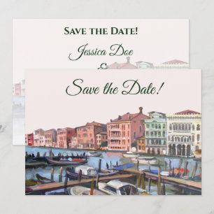 Invitation Peinture du Grand Canal, Venise, Italie Mariage