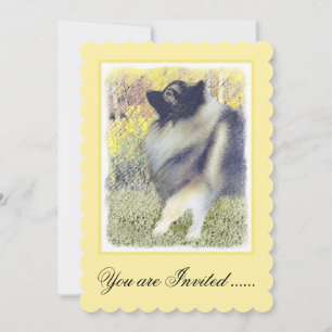 Invitation Peinture en teint de Keeshond - jolie art original