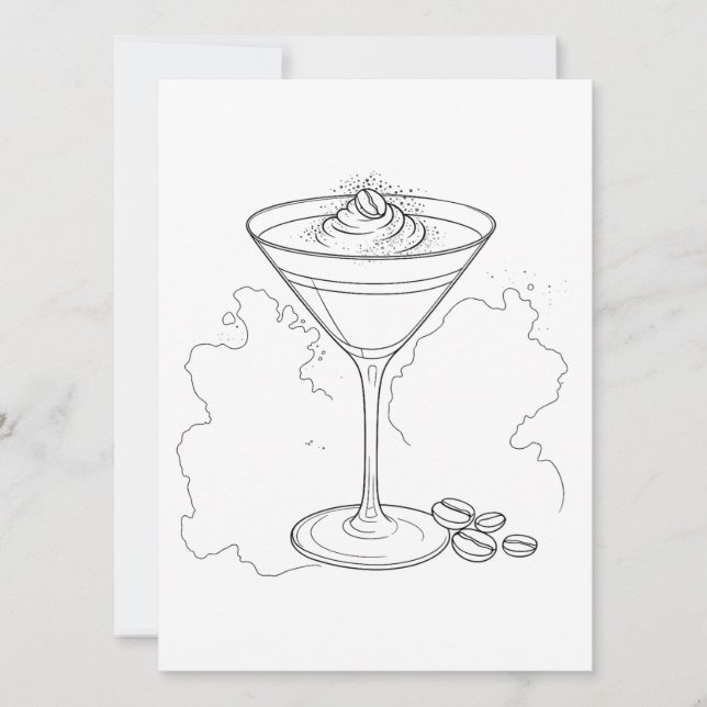 Invitation Peinture et boisson Espresso Martini Images (Devant)