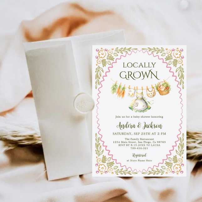 Invitation Peinture Faite à la Main Fête de Naissance de Bébé (Créateur téléchargé)