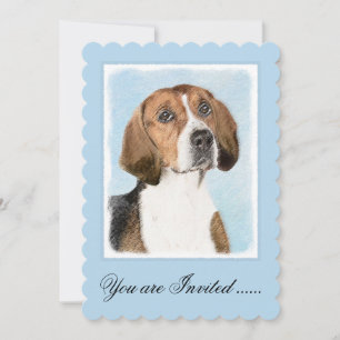 Invitation Peinture Foxhound en anglais - Joli art original c