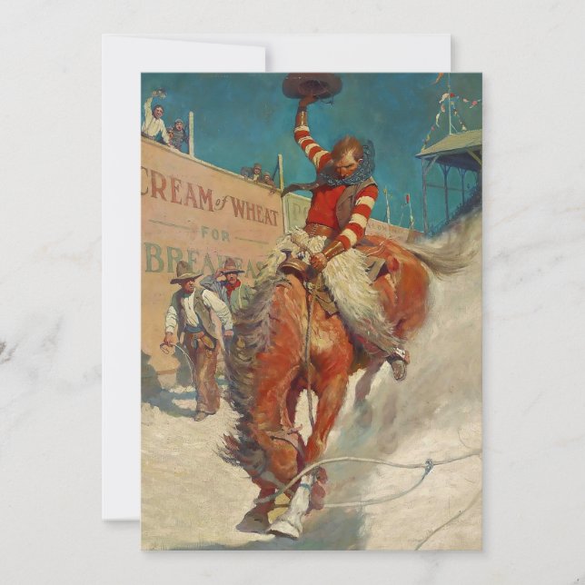 Invitation Peinture historique de NC Wyeth "Le Rodéo" (Devant)