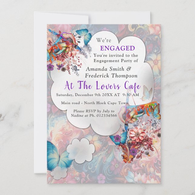 Invitation Peinture Imaginaire Fleurs exprimant la nature (Devant)