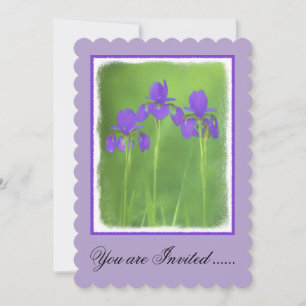 Invitation Peinture Iris Violet - Art Fleur Originale