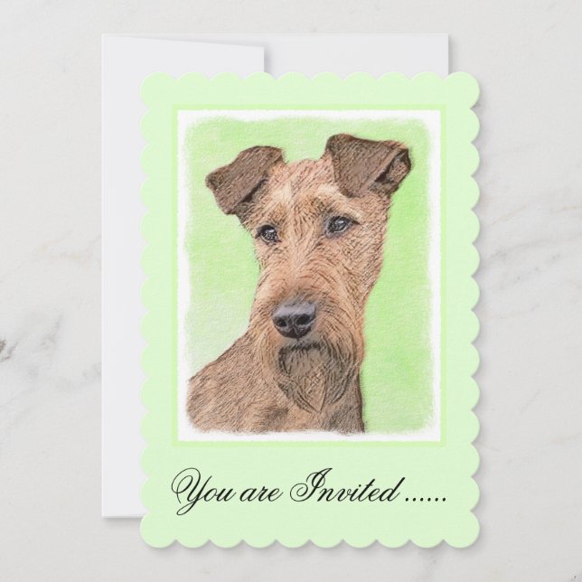 Invitation Peinture Irlandaise Terrier - Cute Original Chien  (Devant)