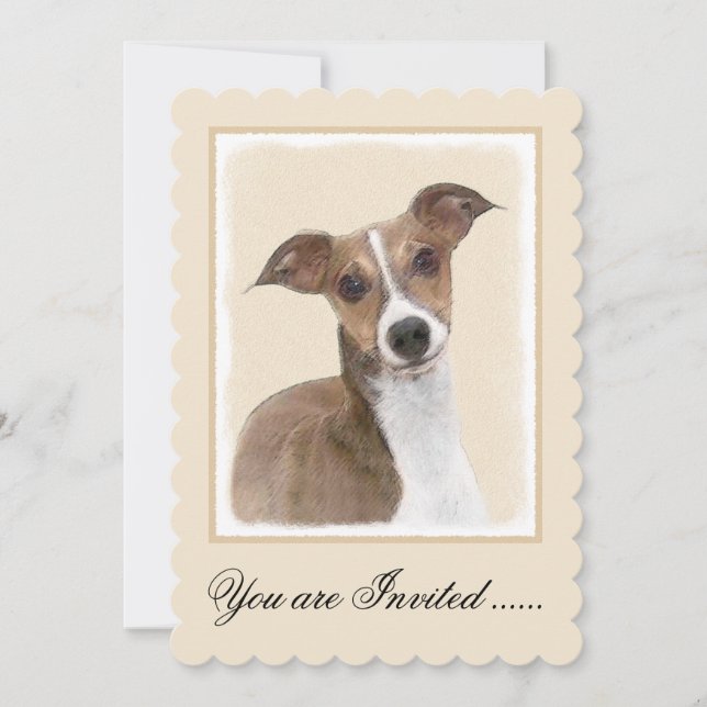 Invitation Peinture italienne Greyhound - Cute Original Chien (Devant)