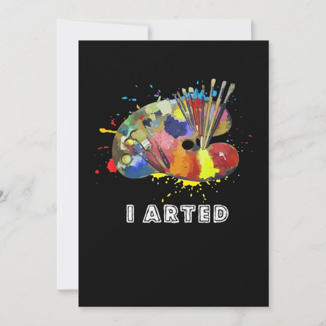 Invitation Peinture|J'ai écrit Aunny Art Peintre Artiste Pein (Devant)