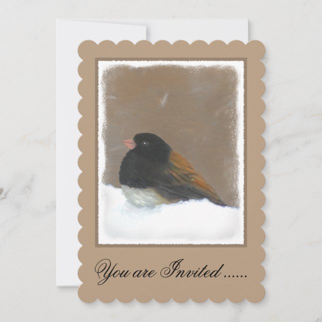 Invitation Peinture Junco foncée - Art original pour oiseaux (Devant)