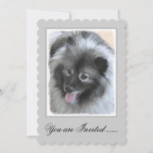 Invitation Peinture Keeshond Bailey - Cute Original Chien Art
