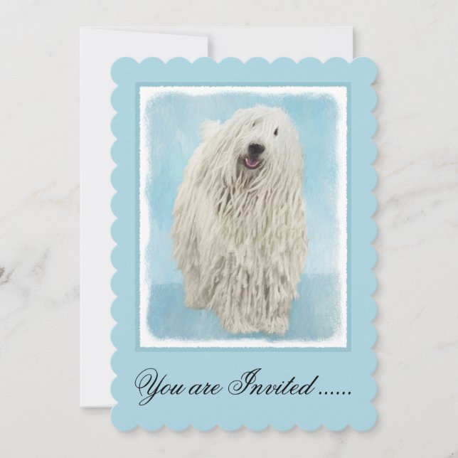 Invitation Peinture Komondor - Cute Original Chien Art (Devant)