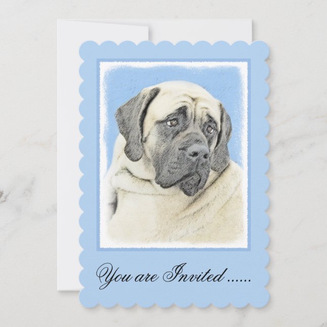 Invitation Peinture Mastiff (Fawn) anglaise - Art Chien origi (Devant)
