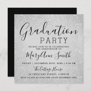 Invitation Peinture moderne de parties scintillantes d'argent