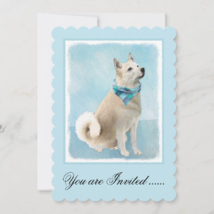 Invitation Peinture norvégienne Buhund - jolie art original c