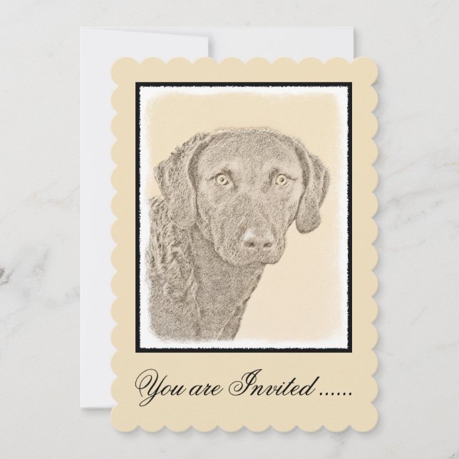 Invitation Peinture originale de chien par Retriever de Chesa (Devant)
